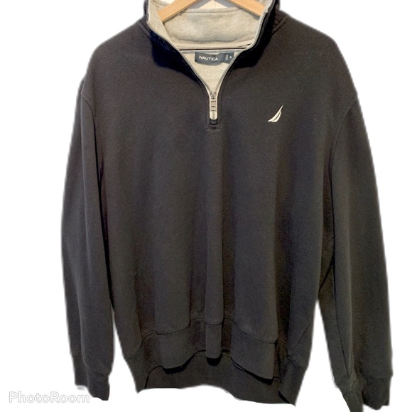 Nautica Other - Nautica XL Sweater Black & Gray Pullover Zip Men